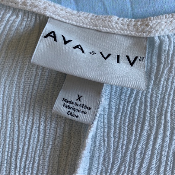 Ava & Viv White Textured Blouse - Picture 8 of 8
